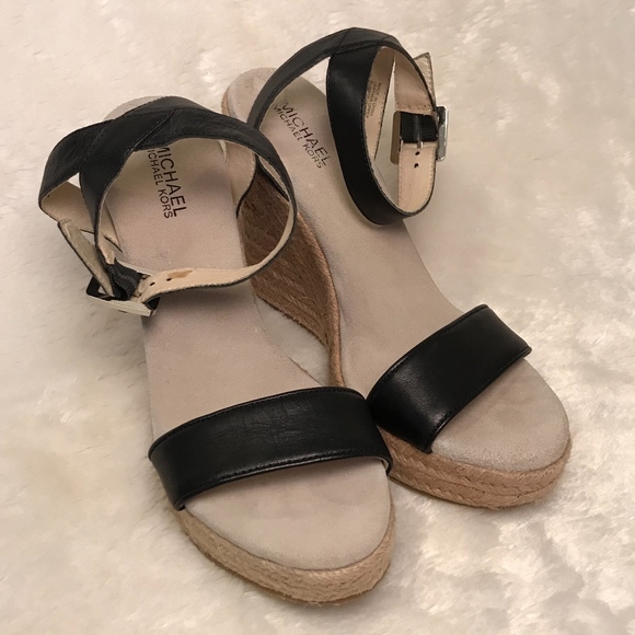 MICHAEL Michael Kors Shoes - Michael Kors Leather Strap Platform Espadrilles